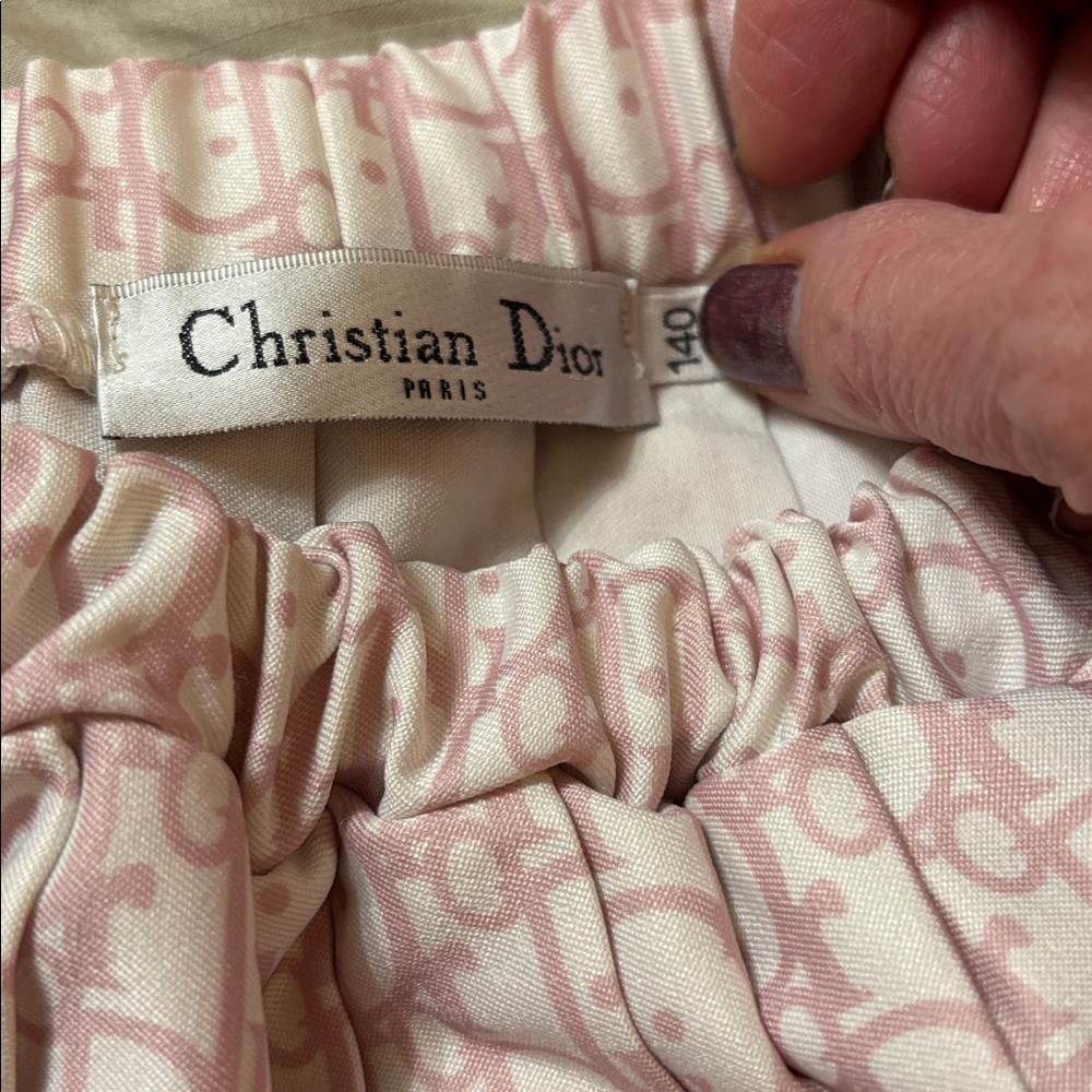 Dior Light Pink Patterned A-Line Skirt - Picture 3 of 6